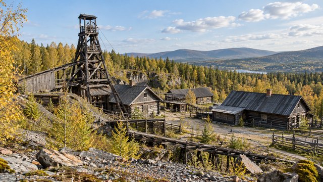 Иллюстративный образ старого золотого прииска на Урале