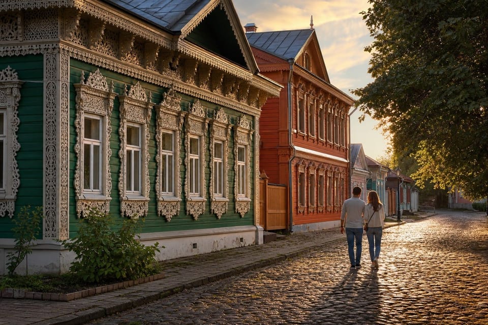 Деревянные дома с резными наличниками на улице Салтыкова-Щедрина
